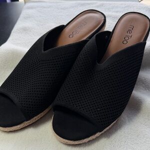Me Too Black Mesh Mules